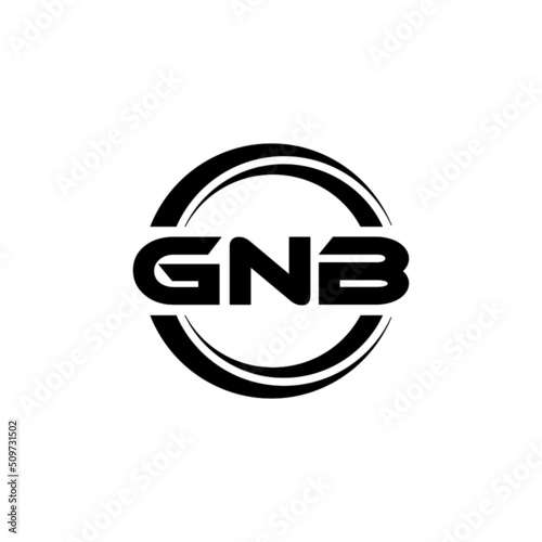 GNB letter logo design with white background in illustrator  vector logo modern alphabet font overlap style. calligraphy designs for logo  Poster  Invitation  etc.