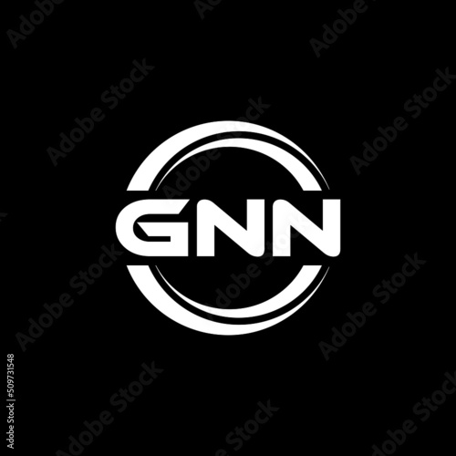 GNN letter logo design with black background in illustrator, vector logo modern alphabet font overlap style. calligraphy designs for logo, Poster, Invitation, etc. photo