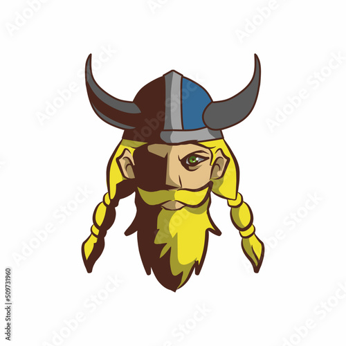 illustration of a man with viking helmet clip art