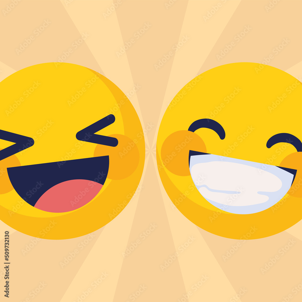 Fototapeta premium happy faces emoticons