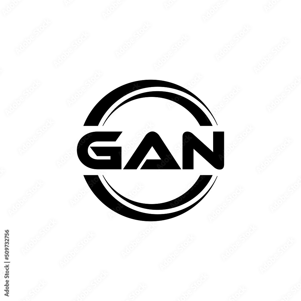 GAN letter logo design with white background in illustrator, vector logo modern alphabet font overlap style. calligraphy designs for logo, Poster, Invitation, etc.