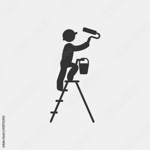 painting wall radar vector icon illustration sign 