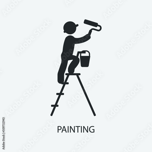 painting wall radar vector icon illustration sign 