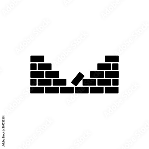 Brick wall icon in isolated on background. symbol for your web site design logo, app, Brick wall icon Vector illustration.
