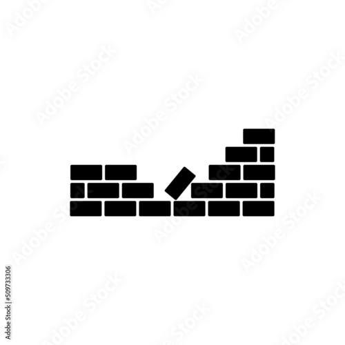 Brick wall icon in isolated on background. symbol for your web site design logo, app, Brick wall icon Vector illustration.
