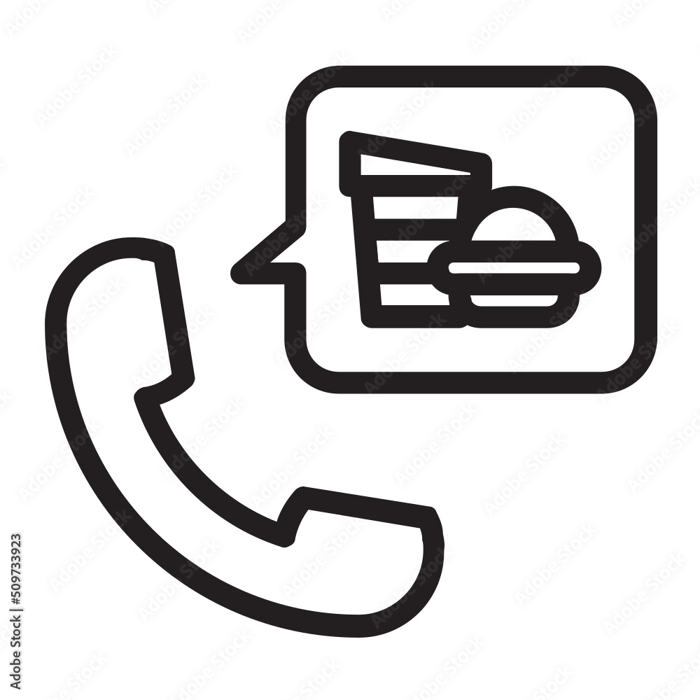 Call order , Food Delivery outline icon. Call order , Food Delivery outline icon.