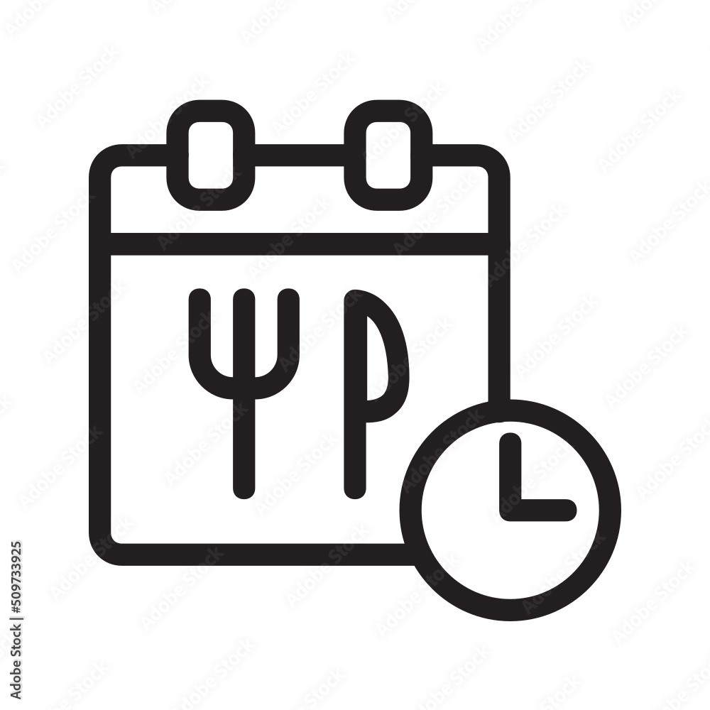 Schedule order , Food Delivery outline icon.