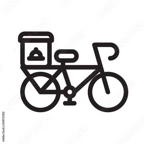 Bike food delivery , Food Delivery outline icon.