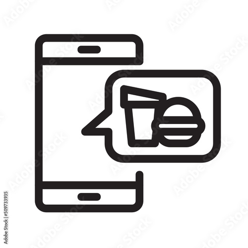 Online food delivery , Food Delivery outline icon.