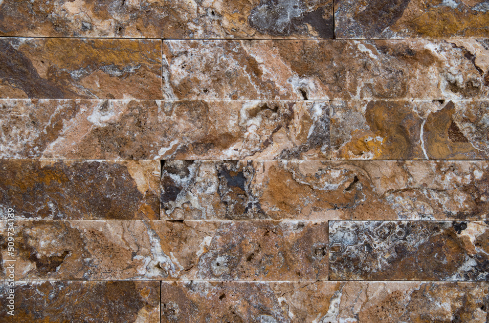 New colorful stone wall close New colorful stone wall close