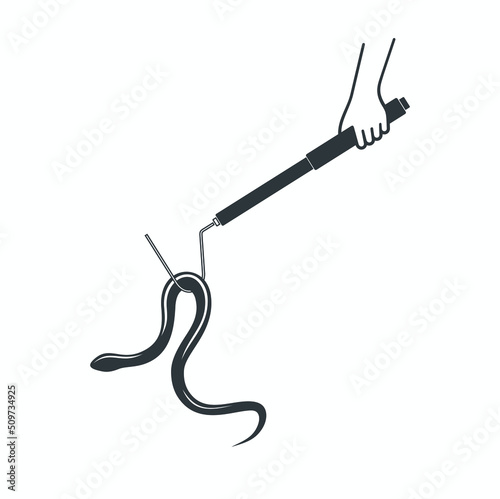 snake hook illustration, vector art.