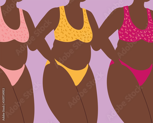 group fat afro female