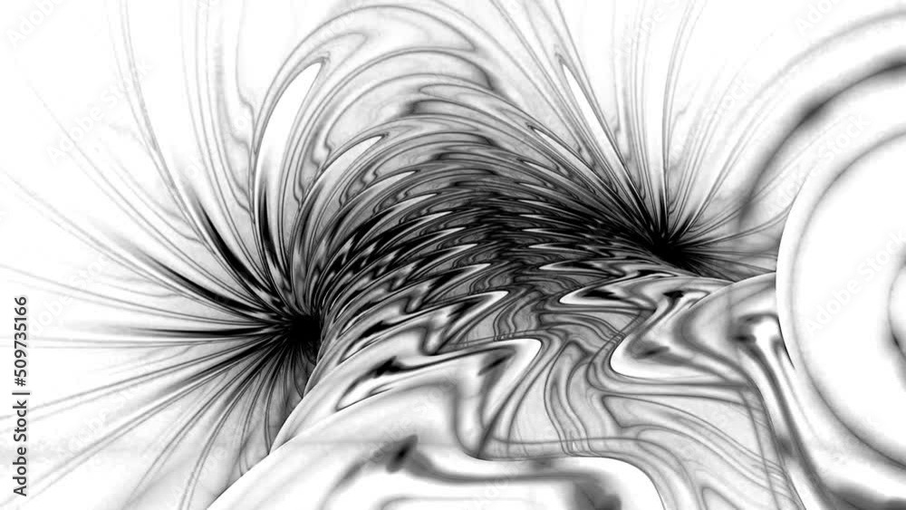 Black and White background for playing video jockey, VJ. Psychedelic abstraction for hypnosis. Computer graphics for the design of concerts, nightclubs, glitch. Abstract moving fluid. Visual illusions Black and White background for playing video jockey, VJ. Psychedelic abstraction for hypnosis. Computer graphics for the design of concerts, nightclubs, glitch. Abstract moving fluid. Visual illusions