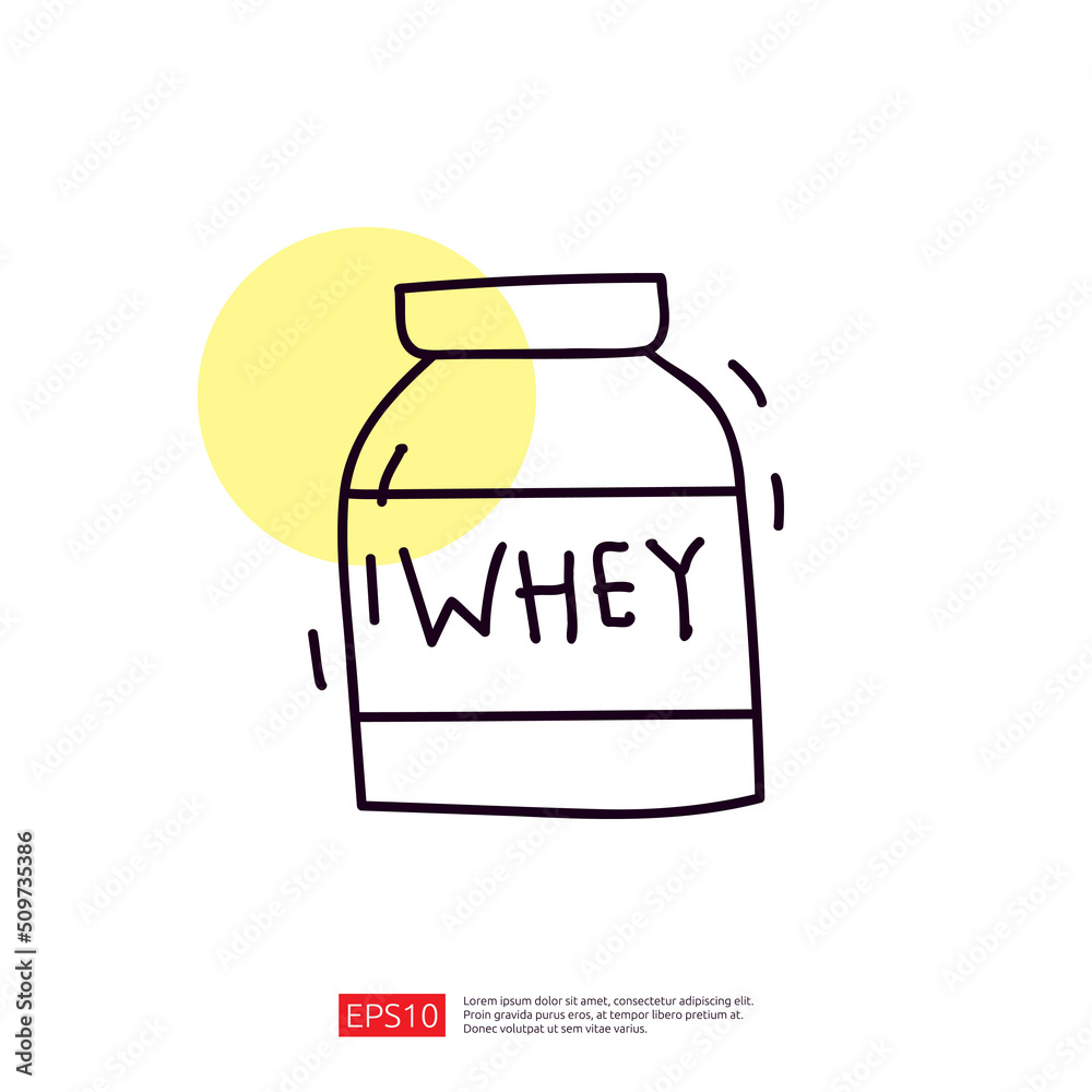 whey protein bottle doodle icon whey protein bottle doodle icon