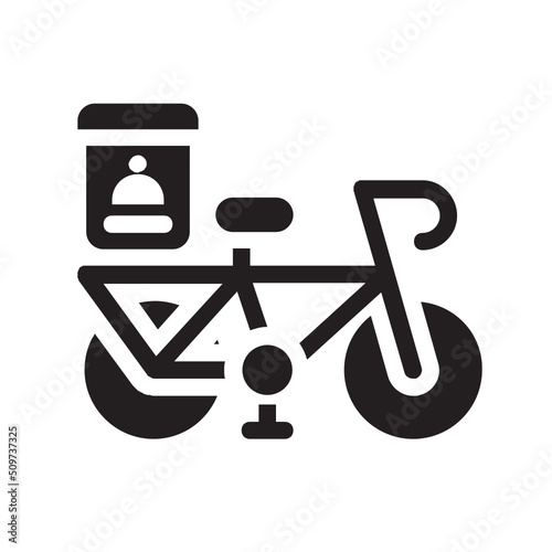 Bike food delivery , Food Delivery solid icon.