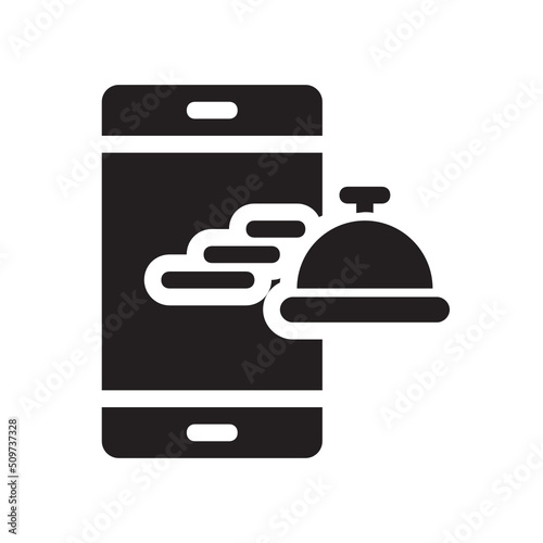 Online food delivery , Food Delivery solid icon.