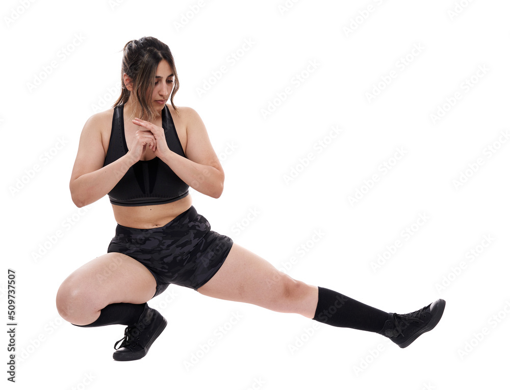 Size plus indian woman working out Size plus indian woman working out