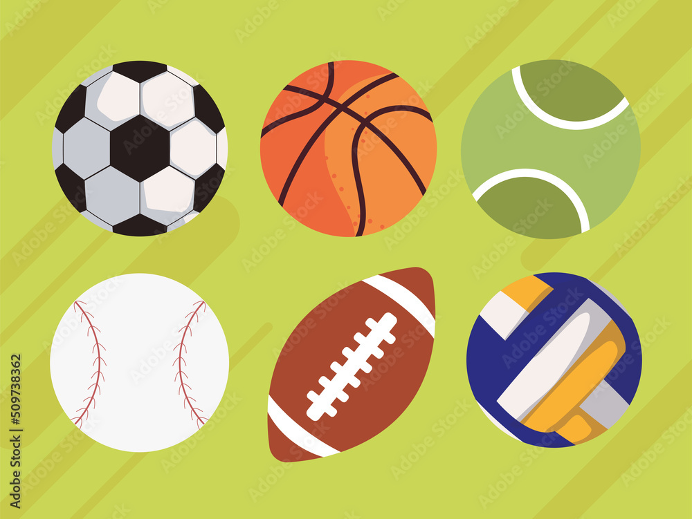 icons set sports balls