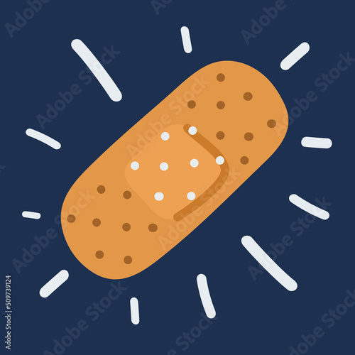 Cartoon vector illustration of band aids. Bandage