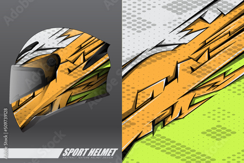 Racing helmet wrap decal and vinyl sticker design illustration