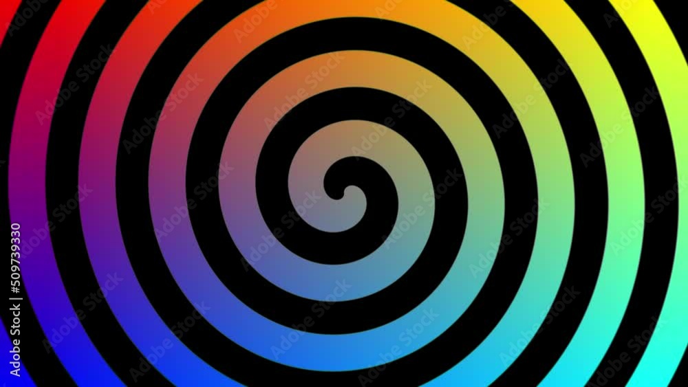 black hypnotic swirling spiral on a colored background black hypnotic swirling spiral on a colored background