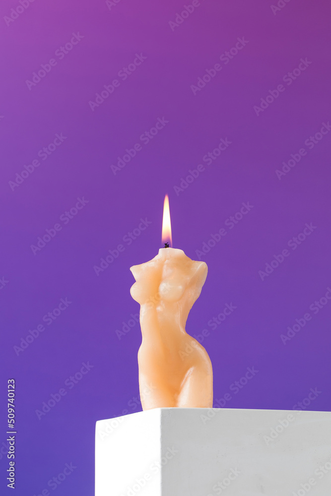 A Candle In The Shape Of A Naked Woman S Body Burns Interior Design