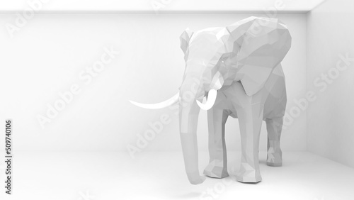 Photography white elephant in the room,concept of a major issue,3D rendering