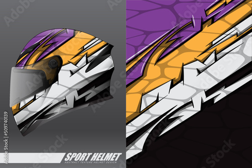 Racing helmet wrap decal and vinyl sticker design illustration