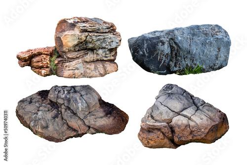 rock stones isolated on white background.