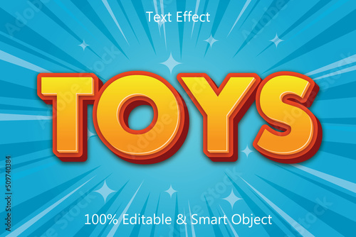 Toys Editable Text Effect 3 dimension Emboss Cartoon Style
