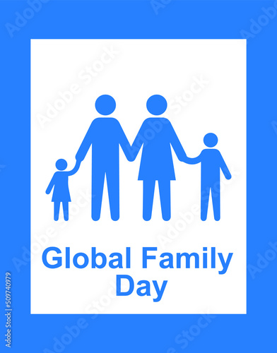 Global family icon, family symbol vector