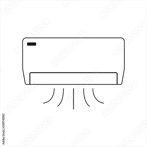 Wall air conditioner line icon. Unit mini split air conditioning system, room climate control. Vector illustration