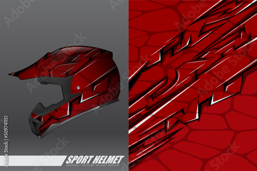 Racing helmet wrap decal and vinyl sticker design illustration
