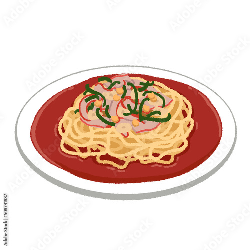 あんかけスパゲッティのイラスト