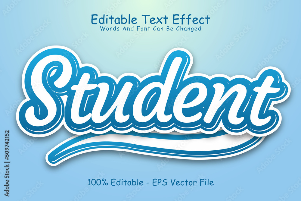Student Editable Text Effect 3 Dimension Emboss Modern Style