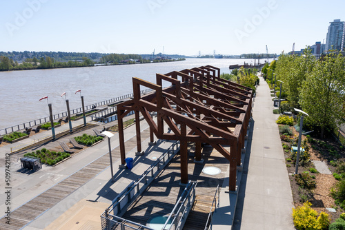 New Westminster, BC, Canada - April 22 2021 : Westminster Pier Park. photo