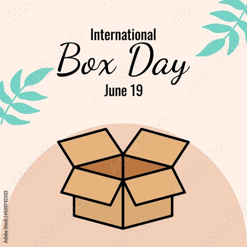 Cardboard Box Vector Illustration. International Box Day design concept, suitable for social media post templates, posters, greeting cards, banners, backgrounds, brochures. vector