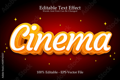 Cinema Editable Text Effect 3 Dimension Emboss Modern Style