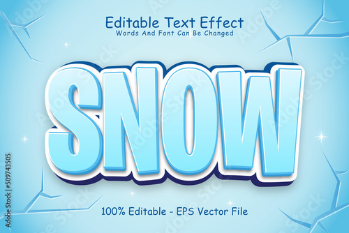 Snow Editable Text Effect 3 Dimension Emboss Modern Style