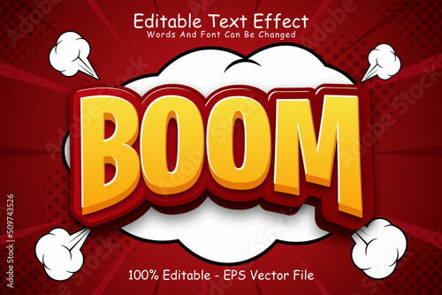 Boom Editable Text Effect 3 Dimension Emboss Comic Style