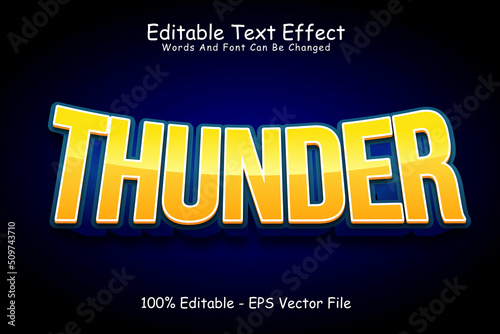 Thunder Editable Text Effect 3 Dimension Emboss Modern Style