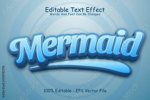 Mermaid Guardian Editable Text Effect 3 Dimension Emboss Modern Style