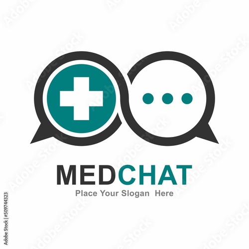 Medical chat vector logo template. Suitable for health and media social
