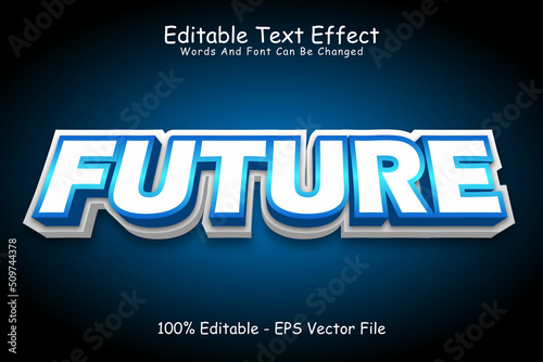 Future Editable Text Effect 3 Dimension Emboss Modern Style
