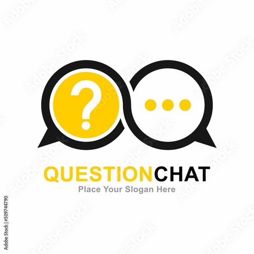 Question chat vector logo template. Suitable for question mark, business, education and social network