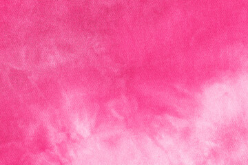 Abstract tie dye magenta pink fabric cloth Boho pattern texture for background or groovy wedding card, sale flyer, 60s, 70s poster, kid tie-dye diy backdrop. Modern Watercolor Wet Brush Fabrics Art