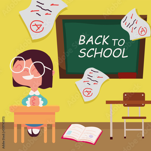 back to school female student