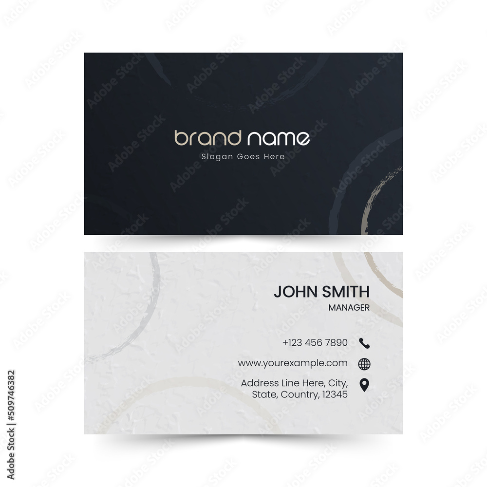 Editable Business Card Template With Double-Side In Black And Gray Color.