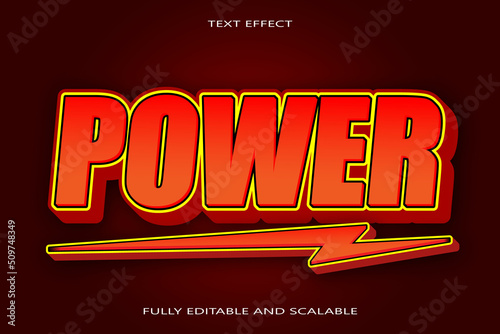 Power editable Text effect 3 dimension emboss modern style