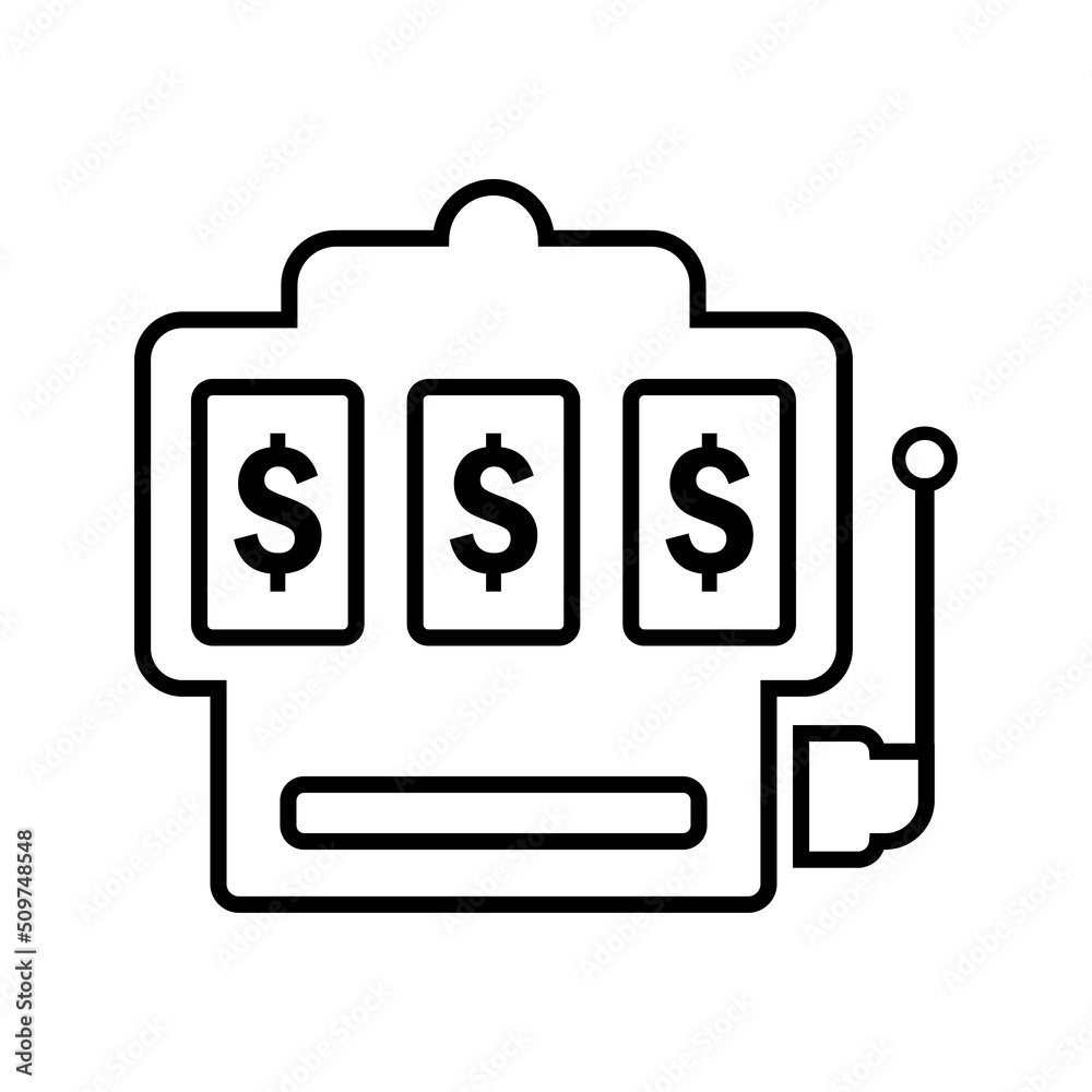 Slot Machine Icon Vector On Trendy Design. Slot Machine Icon Vector On Trendy Design.